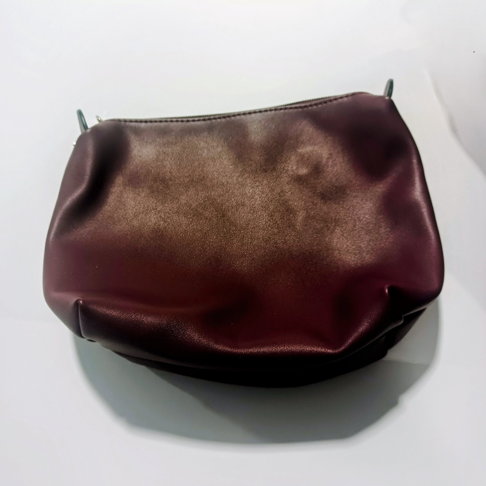 Purple Suede Shoulder Bag with Pom-Pom Strap - Picture 4 of 9